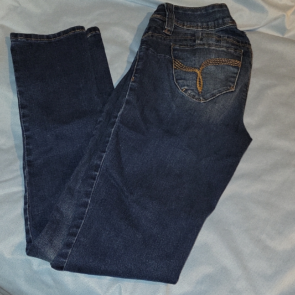 YMI Blue Straight Leg Jeans with Distinctive Stitching